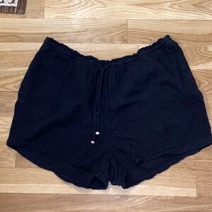 H&M Women's Black Drawstring Cotton Shorts size XL